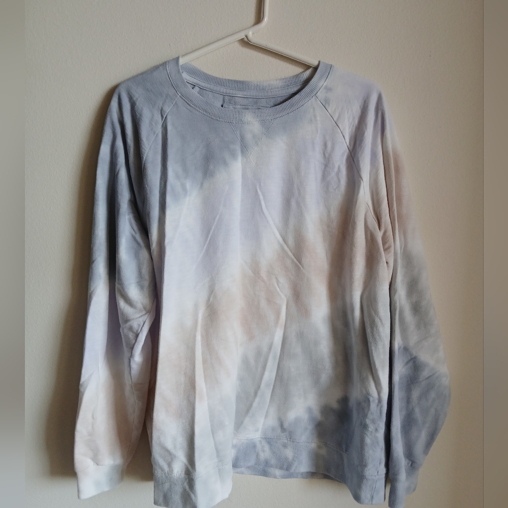 Sonoma Tie-Dye Sweatshirt White Beige & Blue Size XL